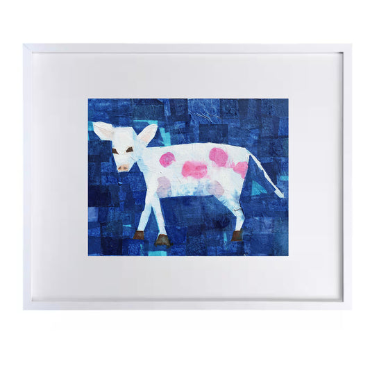 Pink-spotted Baby Cow Picture for Babies and Kids