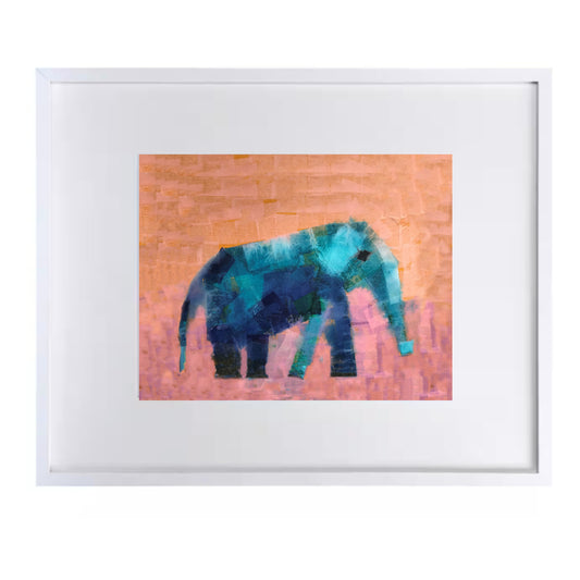 Blue Baby Elephant Print for Nursery