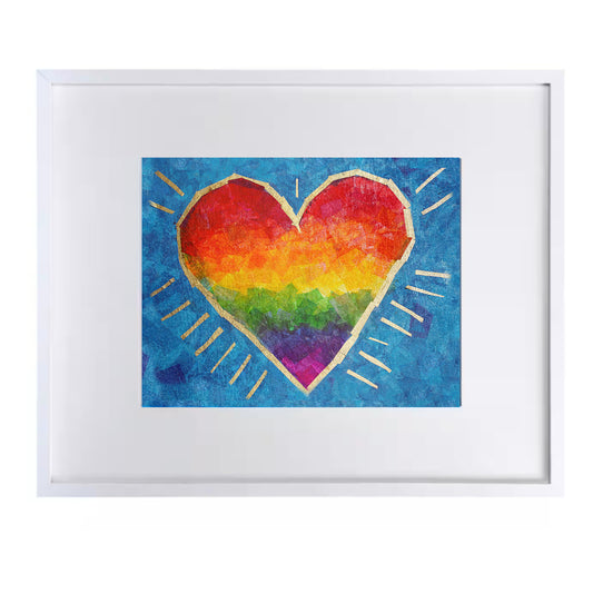 Rainbow Heart Print for Nursery