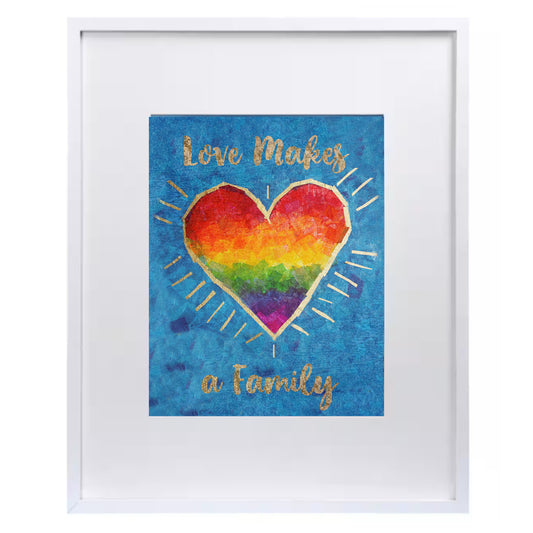 Colorful Rainbow "Love Makes a Family" Heart