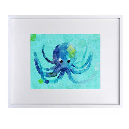 Octopus picture for babies and kids, colorful nursery art