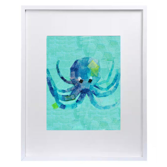 Octopus picture for babies and kids, colorful nursery art