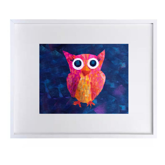 Pink Owl Picture for Kids