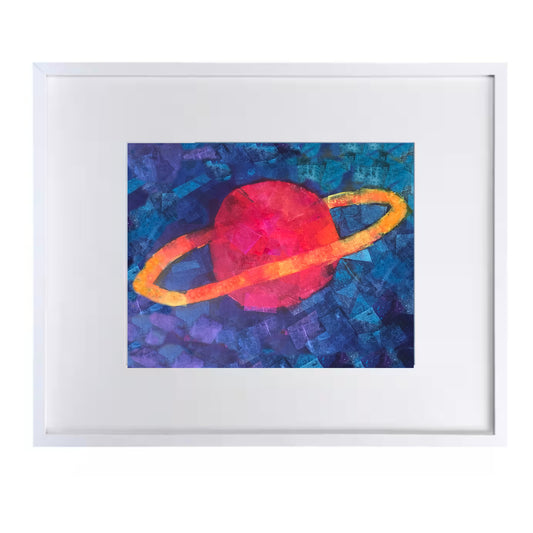 Ringed Red Planet Saturn Print for Kids Room