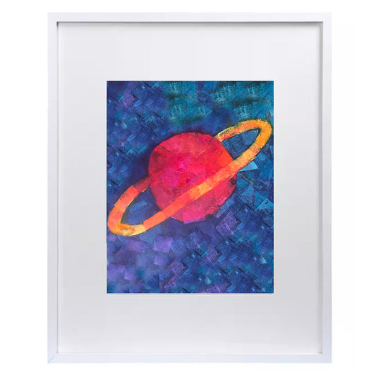 Ringed Red Planet Saturn Print for Kids Room