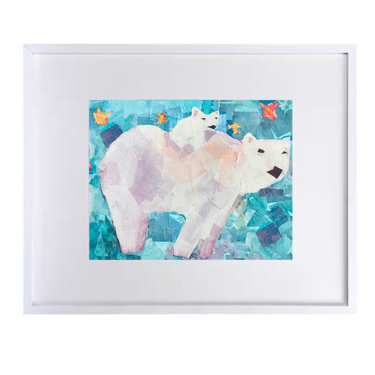 Turquoise Polar Bear Print for Babies and Kids