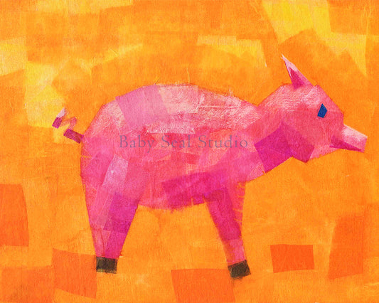 Baby Pig Print for Kids Room