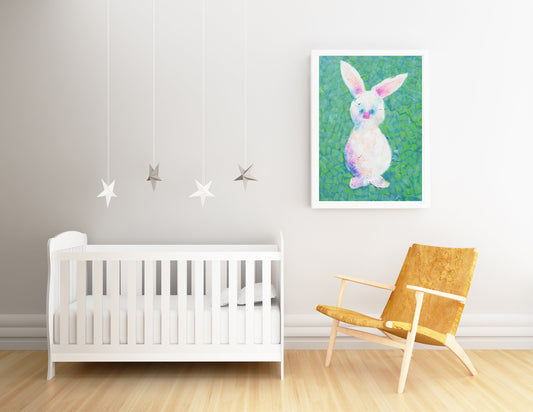 Printable Cute Bunny Print for Nursery or Kids Room