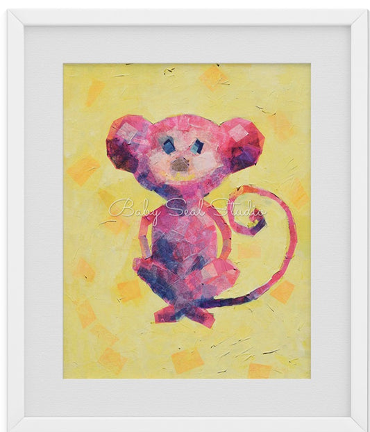 Colorful Cheeky Monkey Print for Nursery