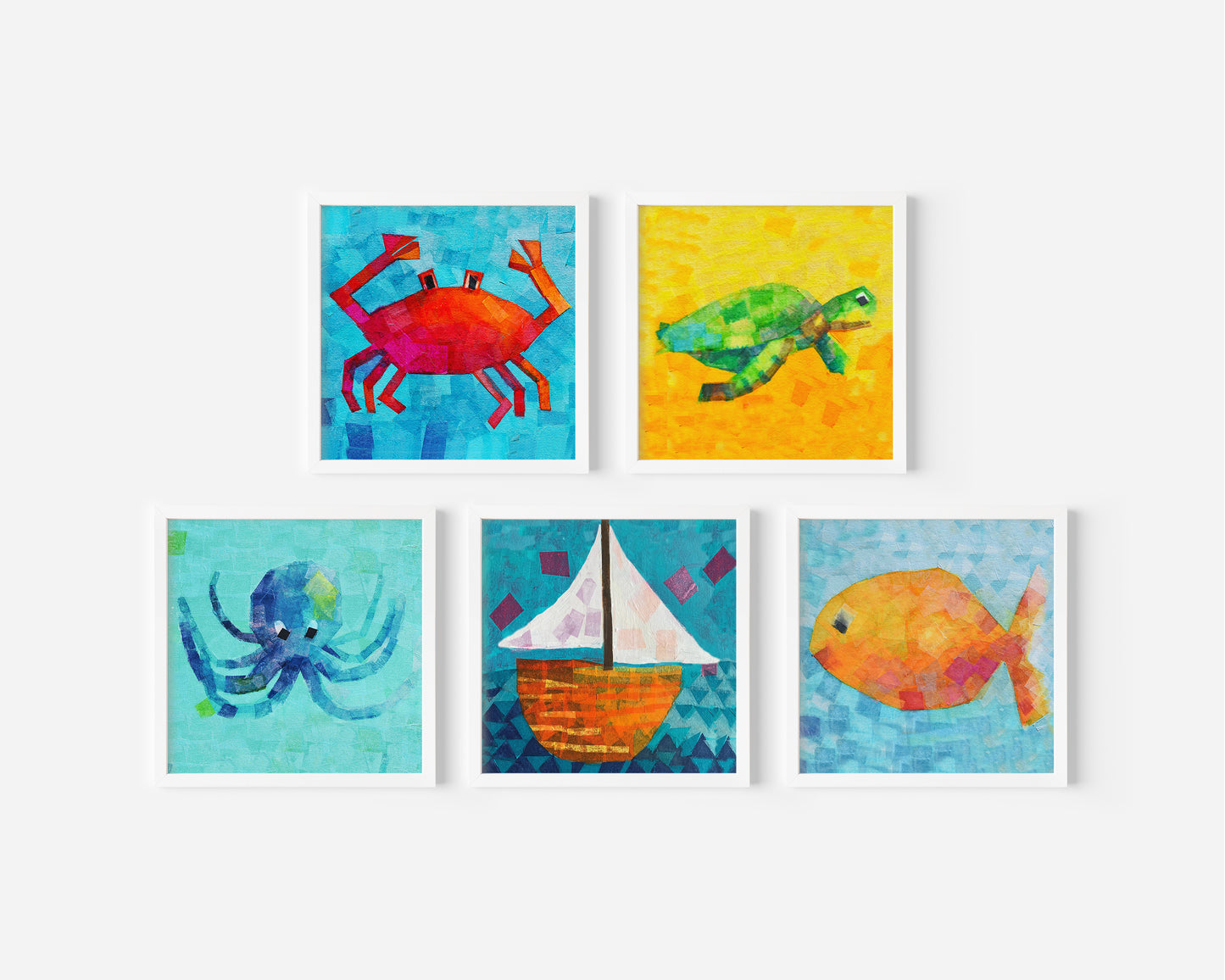 Set of 4 Ocean Critter Nursery Prints