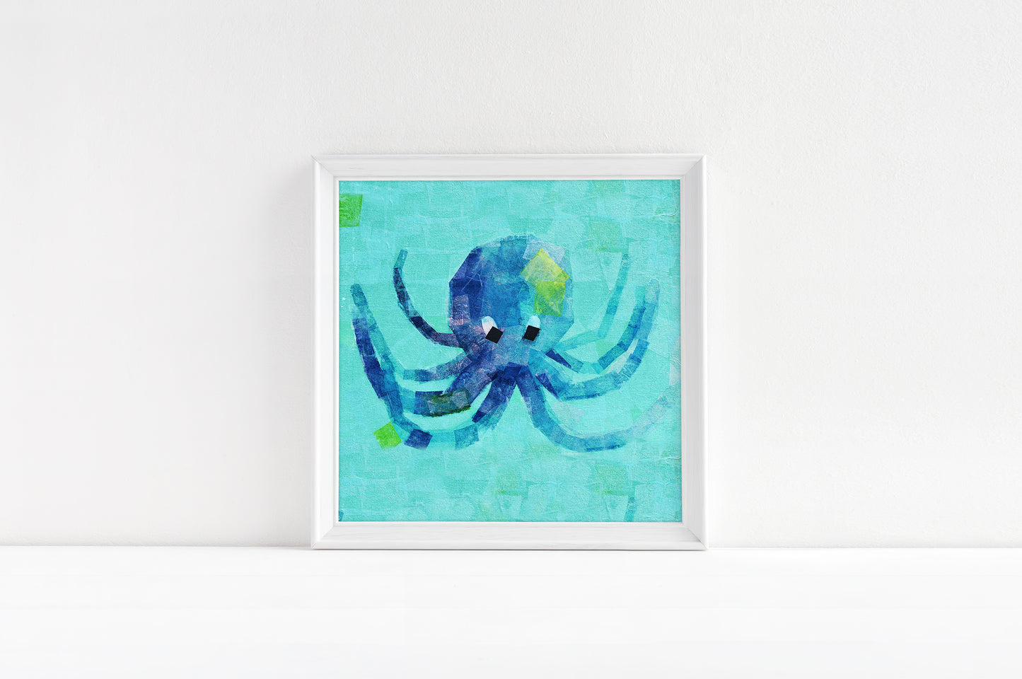 Octopus picture for babies and kids, colorful nursery art