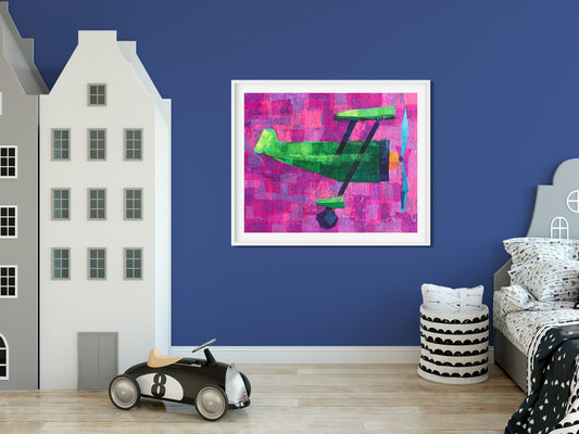 Colorful Airplane Nursery Print