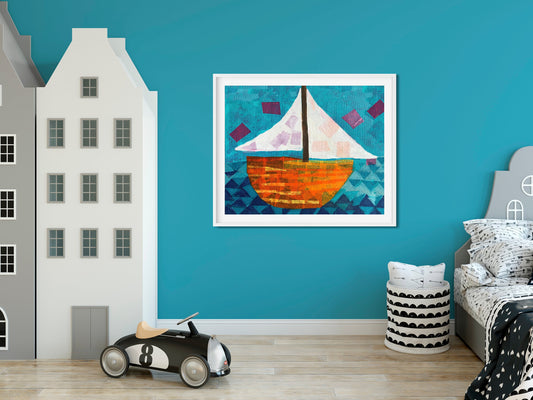 Sailboat Picture for Kids and Nursery