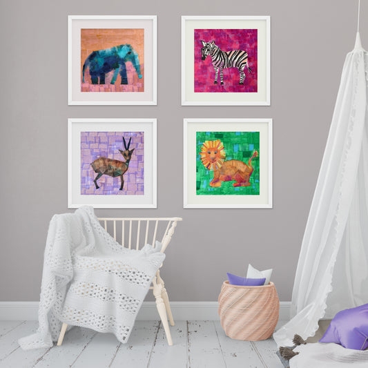 Set of 4 Safari Nursery Prints